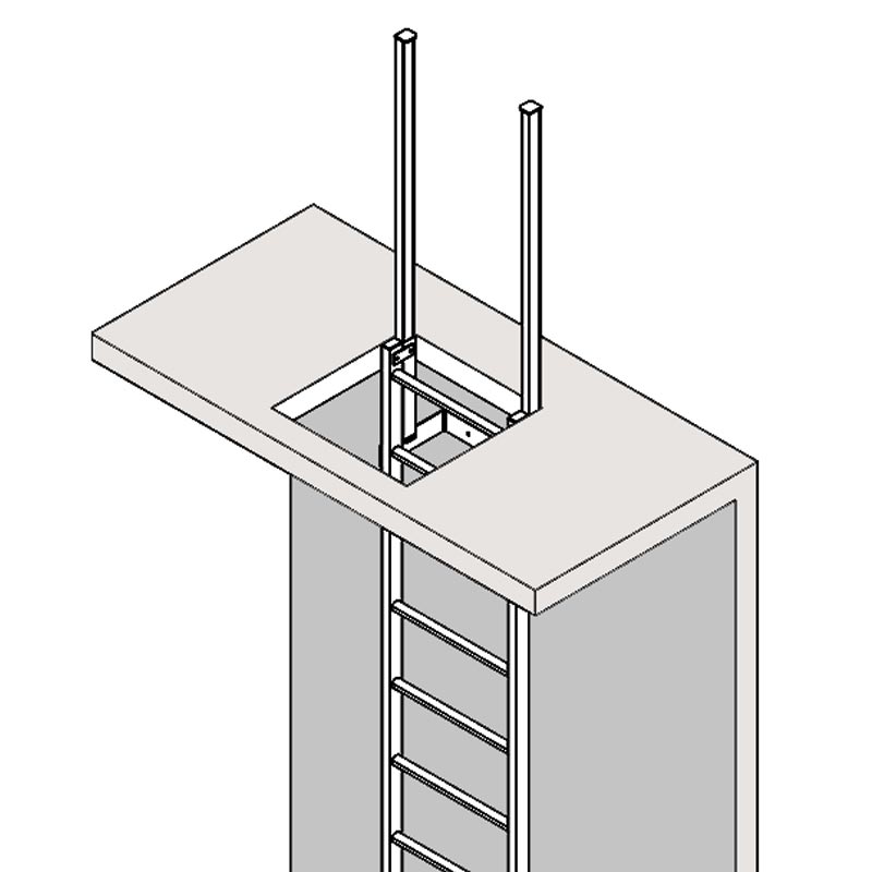 Fixed Vertical Ladder for Roof Hatch Access & Ladder Cable Fall Arrest