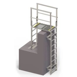 Fixed Vertical Ladder with Parapet Platform