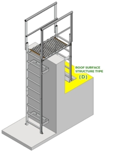 Fixed Vertical Ladder with Parapet Platform - Surface Structure Type