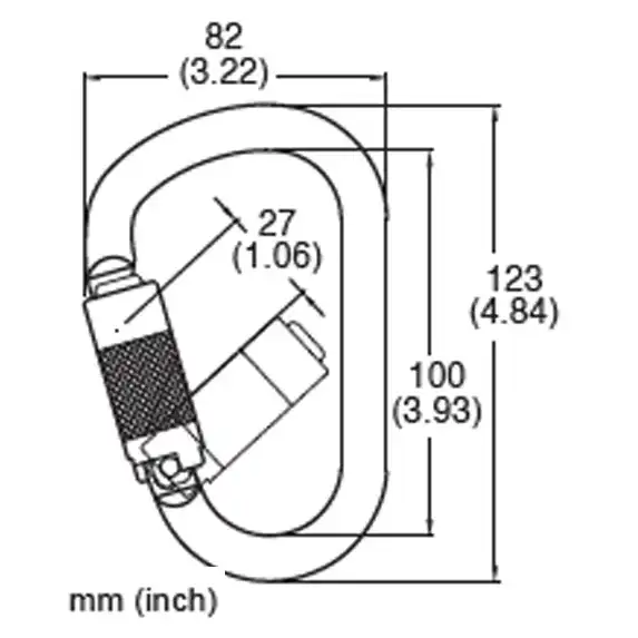 FrenchCreek Twist-Lock Carabiner, 1 in. Gate Opening, Zinc Plated