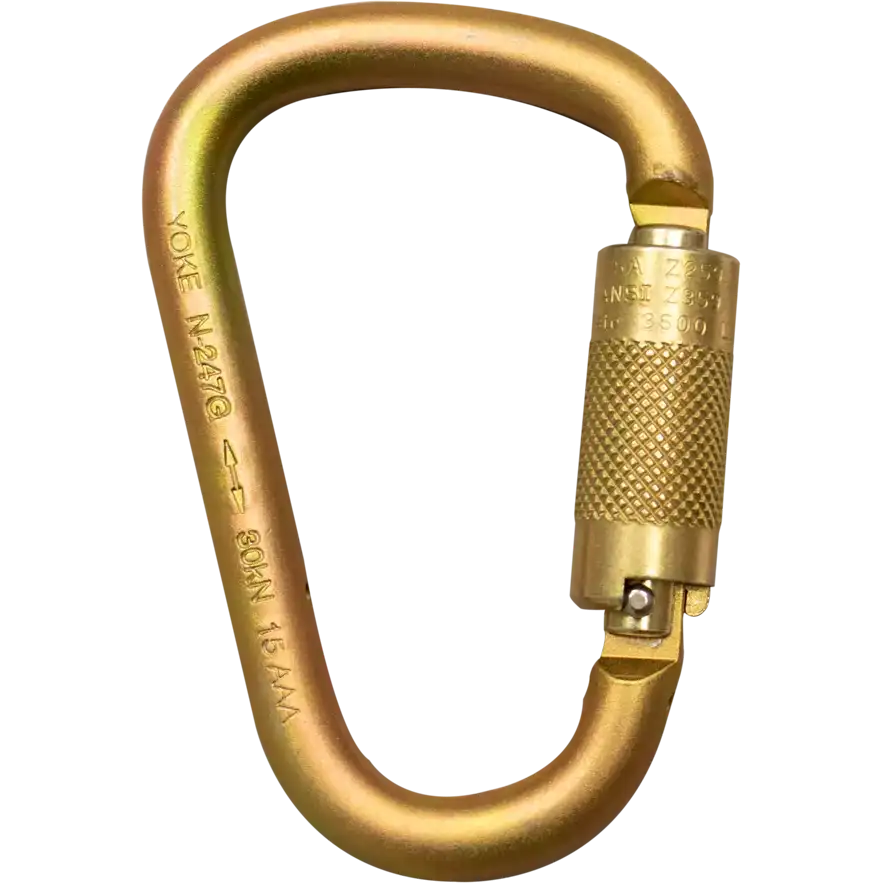 FrenchCreek Twist-Lock Carabiner, 1 in. Gate Opening, Zinc Plated
