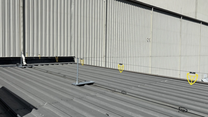 Fixed / Permanent Roof Warning Lines For Metal Decks